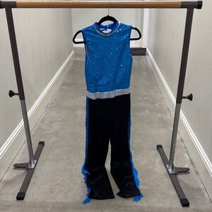 Weissman Glittering Blue and Black Dance Costume